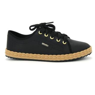 Imagem de Tenis Moleca 5696.332 Tendencia Flatform Baixo Feminino, 36, Preto