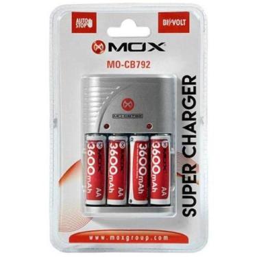 Imagem de Carregador De Pilhas Mox Mo-Cb792 Bivolt Com 4 Pilhas Aa