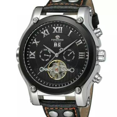 Imagem de Relogio masculino Automatico casual calendario A588G - Forsining, Pret
