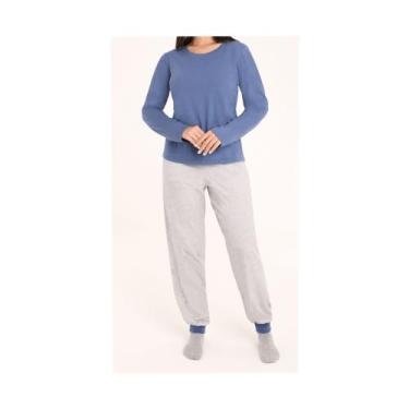 Imagem de Pijama Feminino Longo Lupo 24552-001, Azul, M