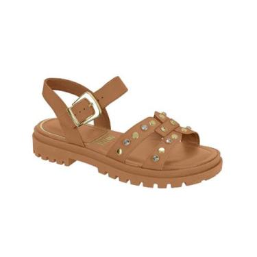 Imagem de Sandália Feminina Flatform Metal/Strass Vizzano 021098, Nude, 38