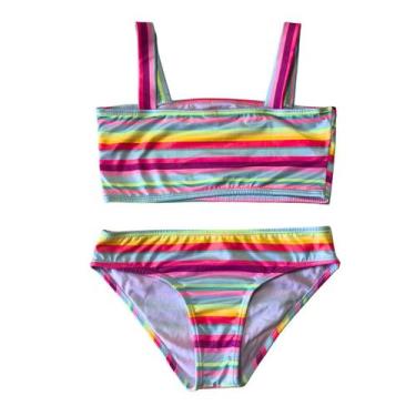 Imagem de Biquíni Infantil Proteção UPF50+ Léla Princess stripe - Banho Maria, 4