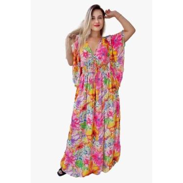 Imagem de Vestido Longo Indiano Estampado Toque de Seda-Cod.LDR-0036 - Aléci Fas