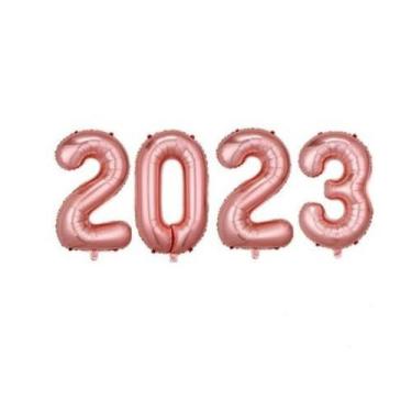 Imagem de Bexiga Balão Metalizado 75cm Rosé Gold Kit Ano Novo 2023 - PB Festas