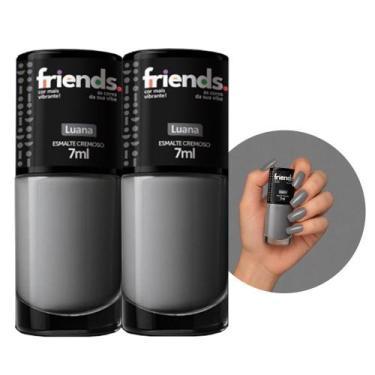 Imagem de Kit 2 Esmalte Cremoso Cinza Luana Friends 7ml Cor Vibrante