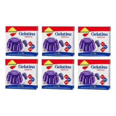 Imagem de Kit 6 Gelatina Zero Açúcar Sabor Uva 10g Lowçucar