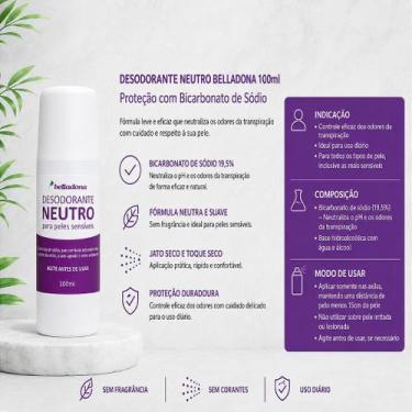 Imagem de Desodorante Neutro Belladona 100ml - Proteção por 48h com Bicarbonato 