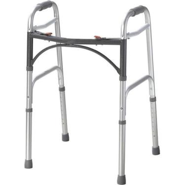 Imagem de Andador 2 barras clique duplo med 130 alumínio prata 135 kg - MEDICINA