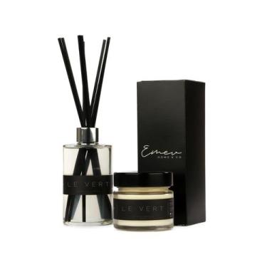 Imagem de Kit Difusor de Ambiente + Vela Aromática - Linha Le Vert - 100ml (Pequ