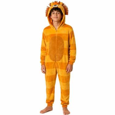 Imagem de Macacão Juvenil Menino TipTop Leao Amarelo Ocre - 50120, 16, Amarelo