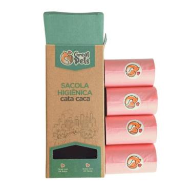 Imagem de Refil Kit Sacolas Higiênicas com 4 Unidades Rosa - GREAT PETS