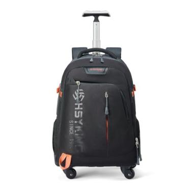 Imagem de HSYKING Mochila de rodinhas para laptop de 50 cm resistente à água para adultos, empresários e viagens, bagagem de mão com rodas giratórias, bagagem de viagem, Preto, 20 Inches, Mochila casual com