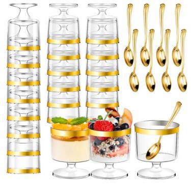 Imagem de Conjunto de 120 Copos para Sobremesa DI QIU REN 150 ml com Colheres Do