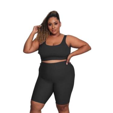Imagem de Conjunto Plus Size Academia Onça Poliamida BlackOut G1 G2 G3 PINA, Lil