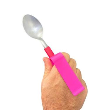 Imagem de Suporte Adaptador Talheres Ergonômico Idoso Parkinson Artrite Deficiên