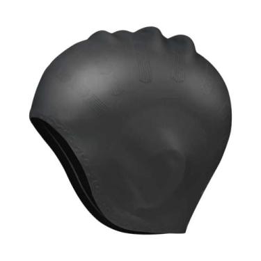 Imagem de Touca De Natação Profissional De Silicone Para Adultos Com Bolsos Para