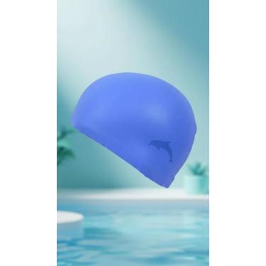 Imagem de Touca de Natação Infantil Impermeável Azul - Congratulations Store