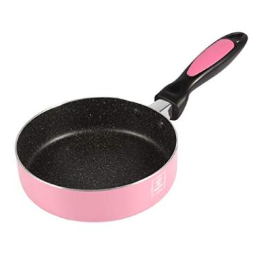 Imagem de Frigideira rosa de 16 cm Maifan Frigideira antiaderente por indução Mini omelete Universal Frigideira para Bolinho de Ovos (Tamanho: Comprimento 16 cm × Altura 4,5 cm)