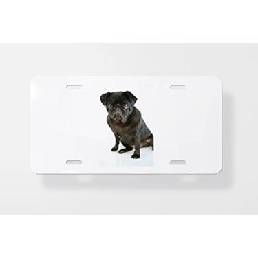 Imagem de Capa para placa de carro Pug – Capa para placa de carro – Capa para placa de carro 15 x 30 cm
