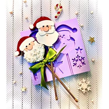 Imagem de Confeitaria dos moldes, L5 MOLDE DE SILICONE PIRULITO PAPAI NOEL NATAL PARA DECORAR