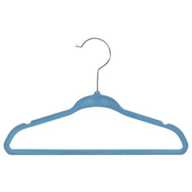 Imagem de Kit 10 Cabides de Veludo Infantil 28cm - Azul