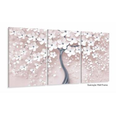 Imagem de Quadro Árvore Flores Cerejeira Para Sala Apê Mosaico 120x60