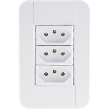 Imagem de Conj 4x2 3 Tomadas 2p+t 20 A 250 V Tramontina Tablet Branco