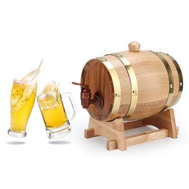 Imagem de 5 litros | Feito à mão com Carvalho Branco | Envelheça seu próprio uísque,Barril de envelhecimento em carvalho de 1, cerveja, vinho, tequila, molho picante e muito mais, decoração de bar em casa