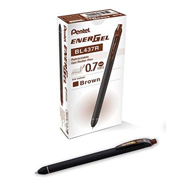 Imagem de Pentel Caneta de gel líquida EnerGel Kuro (0,7 mm), linha média, tinta marrom, pacote com 12 (BL437R1-E)