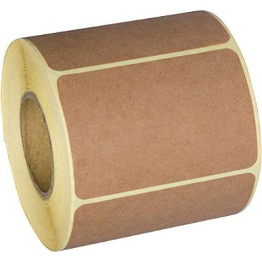 Imagem de Adesivos Kraft marrons naturais de 5,08 x 7,62 cm (350 por rolo) – Adesivos retangulares em branco para proprietários de lojas, artesanatos, organização, jarra e conserva de etiquetas, etiquetas de preço,