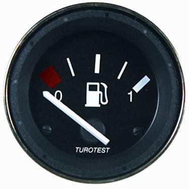 Imagem de Indicador de combustivel 60mm 0(10O) -1(180O) 12V Com iluminacao permanente sensor de nivel resistivo