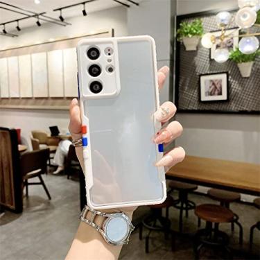 Imagem de Capa de telefone protetora de câmera rígida transparente fashion para samsung galaxy a32 a52 5g s21 plus s21 ultra a10s a21s a02, branco, para s21
