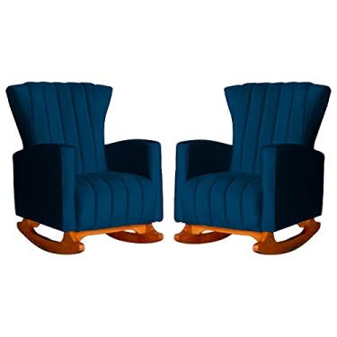 Imagem de Kit 02 Poltronas Decorativa Melinda Pés Balanço Veludo Cores - Ds Estofados