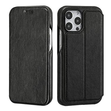 Imagem de Capa flip folio para iPhone 14/14 Pro/14 Plus/14 Pro Max, capa de couro, cores brilhantes com compartimentos para cartão suporte magnético à prova de choque TPU interno de TPU (poliuretano termoplástico), preto, 36 cm