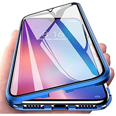 Imagem de Nova capa de telefone de absorção magnética de metal 360 para Samsung Galaxy S22 Ultra 5G SM-S908B/DS capa HD vidro temperado dupla face para Galaxy S 22 Ultra (azul, Galaxy S22 Ultra 5G)