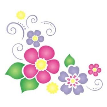 Imagem de Stencil de Acetato para Pintura OPA 14 x 14 cm - 1136 Cantoneira Flores III