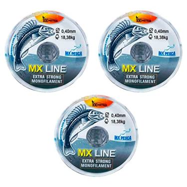 Imagem de Linha MX Pesca MX Line Mono 300 Metros Interligados Transparente 0.40mm 18,38kg