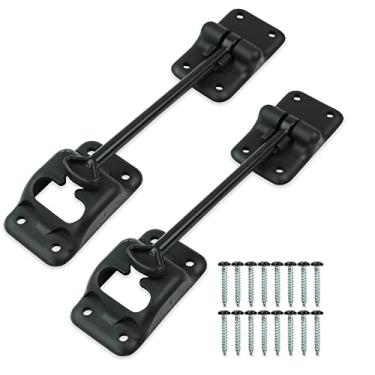 Imagem de Porta Leisure Coachworks Preta RV Estilo T Captura 15,24 cm para Porta Trava Camper Trailer Cargo Hatch (Preto, 15,24 cm Pacote com 2)