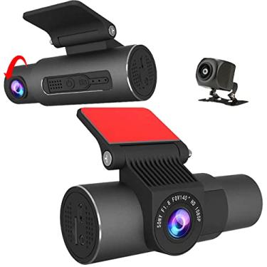 Imagem de 2 K Wifi Carro Dvr 1440 p grande angular 3 lente traço câmera visão noturna 24 h monitoramento de estacionamento olhar gravação, g-gensor, gravador de vídeo grande angular