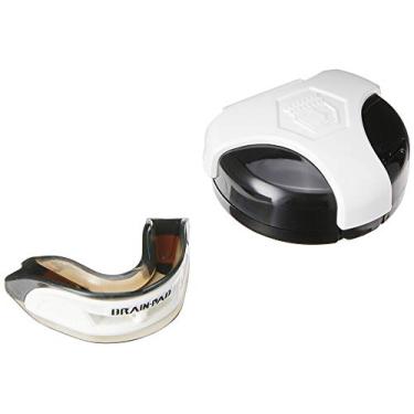 Imagem de Brain-Pad, Inc. (3XSWP) Protetor bucal laminado triplo 3XS com almofadas de super gel formuladas especiais, branco/preto, adulto