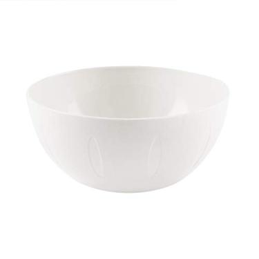 Imagem de YBM Home Conjunto de tigelas de plástico de 20 cm para refeições diárias - ideal para cereais, lanches, pipoca, salada e frutas, seguro para micro-ondas, branco