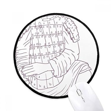 Imagem de DIYthinker Terracota Warrior China Chinese Drawing Mouse Pad Desktop Office Tapete Redondo para Computador