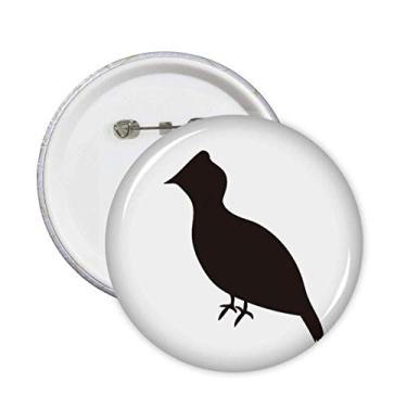 Imagem de Broche de retrato de animal Grouse preto emblema de botão decoração acessório 5 peças
