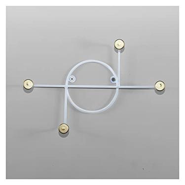 Imagem de KIZQYN Ganchos de casaco gancho de roupas criativas pendurado na parede minimalista casa geométrica metal artesanato pingente para banheiro sala de estar quarto cabide de casaco montado na parede (cor: t312)