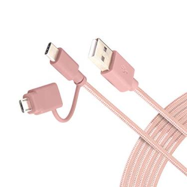 Imagem de Realm Cabo USB-A para USB-C de 3 metros com adaptador micro USB, ouro rosa (RLMC4RG)