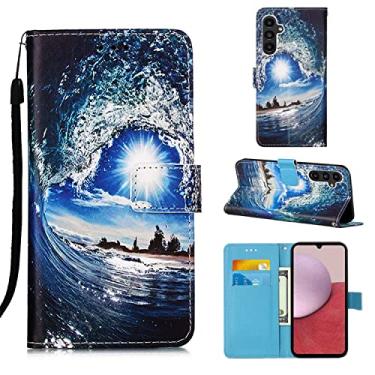 Imagem de Capas de telefone de negócios de luxo Samsung Galaxy A14 5G capa de couro com slots de cartão impressos clipe de carteira anti-queda à prova de choque capa de telefone Samsung A14 5G capas (5, Samsung A14 5G)