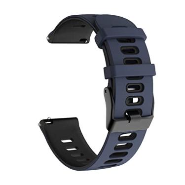 Imagem de HAZELS Pulseira de relógio inteligente para Garmin VENU 2 Plus Pulseira VENU/VENU2 Forerunner 245 645 Pulseira de relógio Silicone 20 22mm Cinto (Cor: Azul escuro, Tamanho: para Garmin VENU)