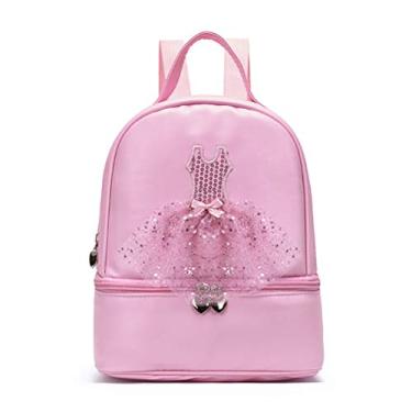 Imagem de Knowooh Mochila para meninas, bolsa de balé, mochila à prova d'água, bolsa escolar de princesa, bailarina, bolsa de dança infantil, mochila escolar para meninas (rosa)