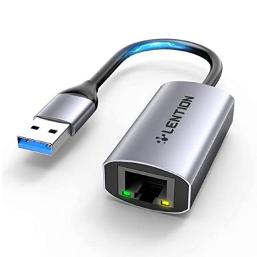 Imagem de LENTION Adaptador USB 3.0 tipo A para Gigabit Ethernet, conversor de rede LAN com fio RJ45 1000 m compatível com Nintendo Switch, MacBook Pro/Air, Surface, Chromebook, a maioria dos laptops Windows (HU604, cinza)