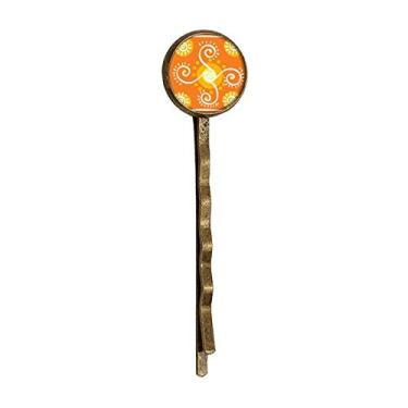 Imagem de Volume Orange Totems Ancient Civilization Retro Metal Hair Bobby Pin Headwear